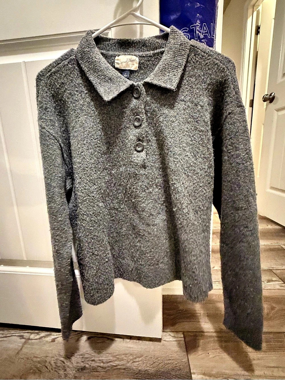 Universal Threads Collared Button-Front Sweater in Gray Size Small Like New